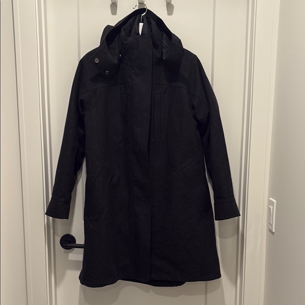 Lululemon Roam Far Wool 3-in-1 Jacket Size 6 Heathered Black Heavy Winter Coat